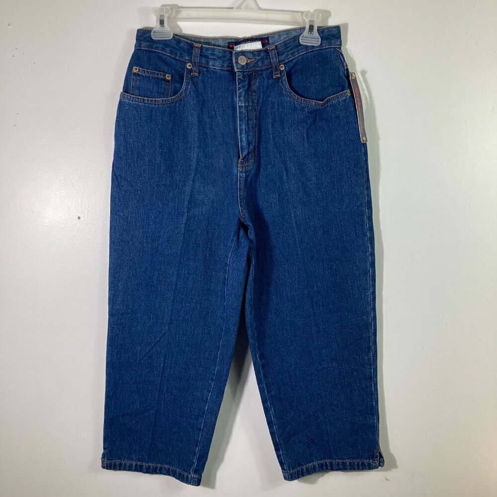 Womens Vintage Bill Blass Easy Fit Capri High Rise Denim 8 NWT